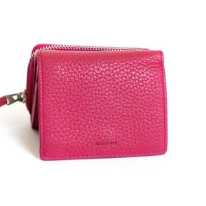 All Saints Fuchsia Pink Grained Wallet Captain